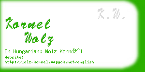 kornel wolz business card